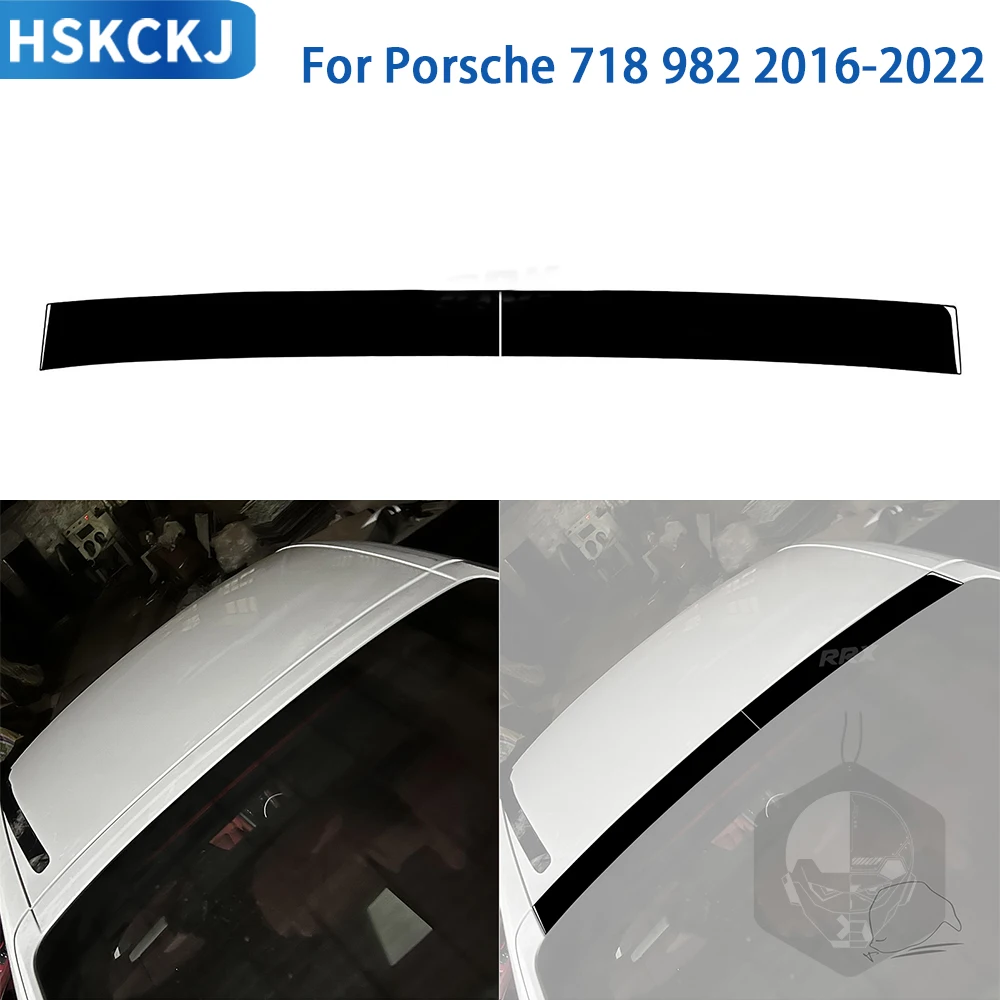 

For Porsche Boxster Cayman 718 982 2016-2022 Gloss Black Plastic Accessories Car Interior Roof Moulding Trim Decorative Sticker