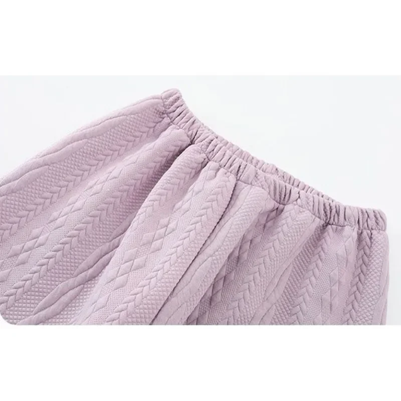 2024 New Sleepwear Women's Autumn Winter Thick Loungewear Pure Cotton Interlayer Air Cotton Sleepwear V-neck Warm Homewear Set