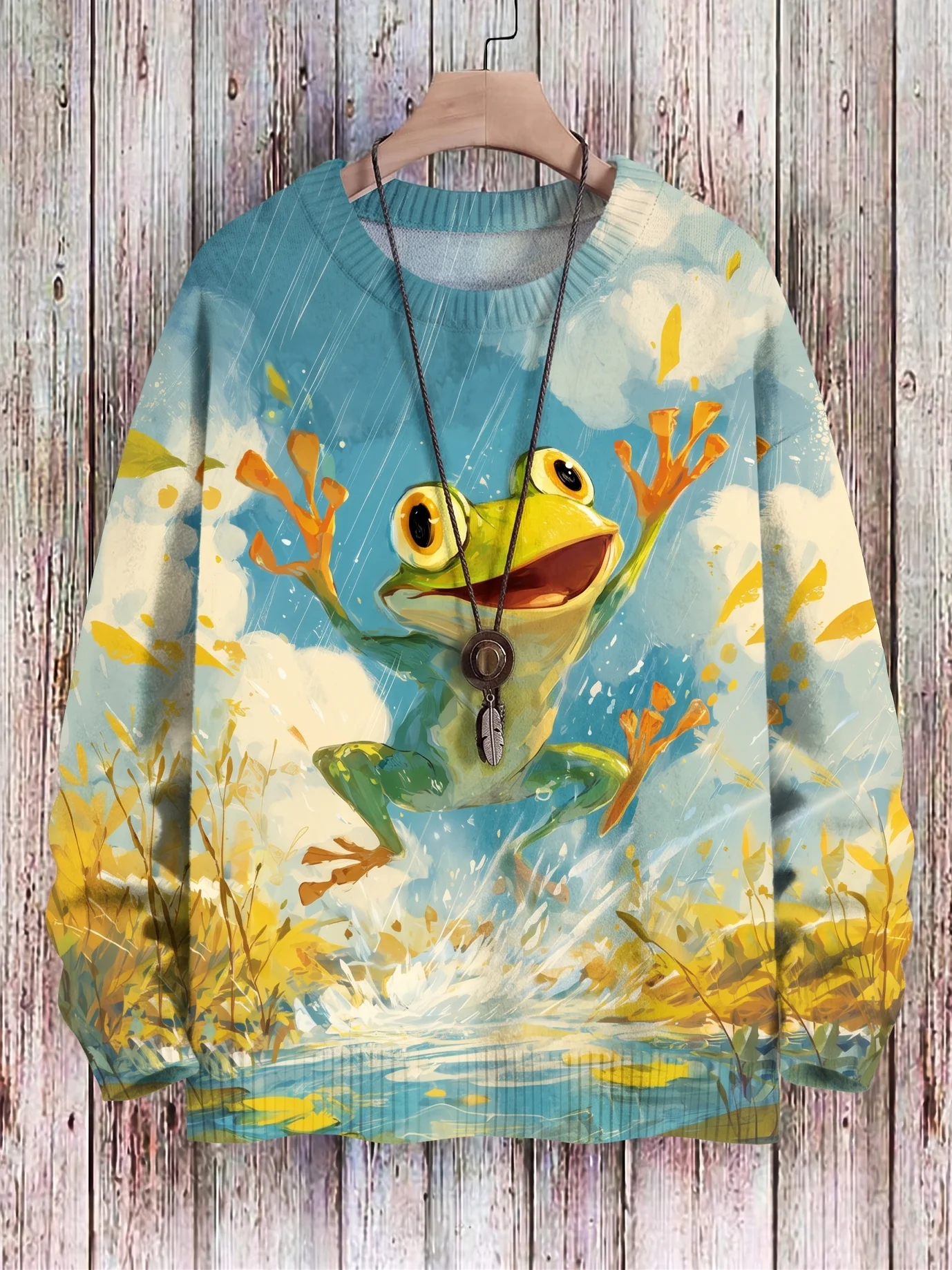 Frog Series "Ugly Sweater"—featuring a 3D-printed frog design; a brand-new winter style that is cozy and warm; unisex.-3