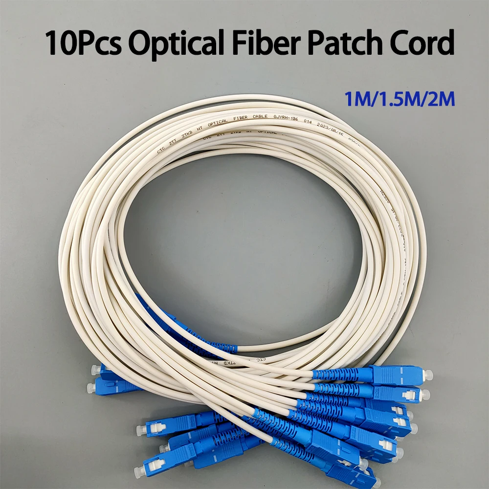 

10pcs Fiber Optic Patch Cord Cable 1M/1.5M/2M SC/UPC-SC/UPC Single Mode FTTH Cable Fibre Optique Extension Cable