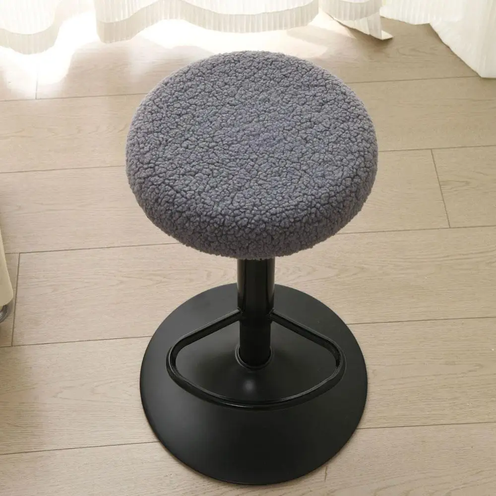 

Round Stool Cover Round Swivel Chair Cover Seat Slipcover Thickened Plush Home Hotel All Inclusive Elastic Rotating Chair Case