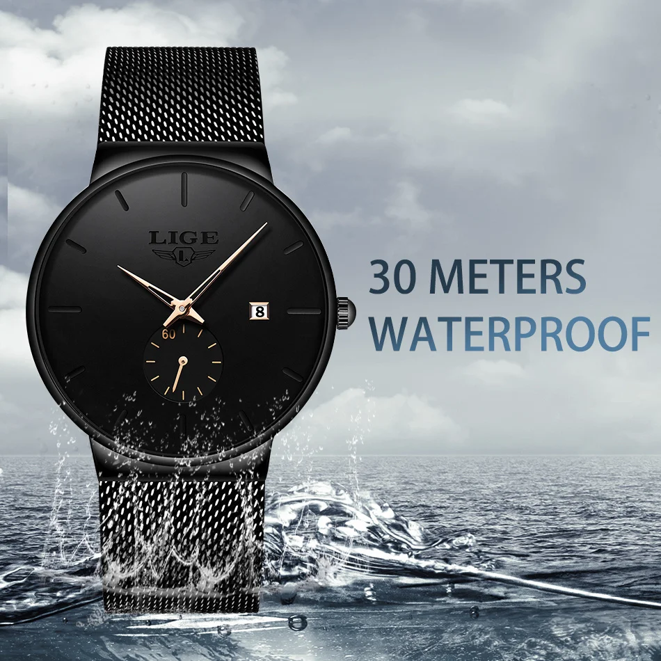 ساعات رجالية بسيطة من TOP LIGE لعام 2025 ساعة يد كوارتز عصرية فاخرة ساعات مقاومة للماء للرجال relogios masculino + BOX