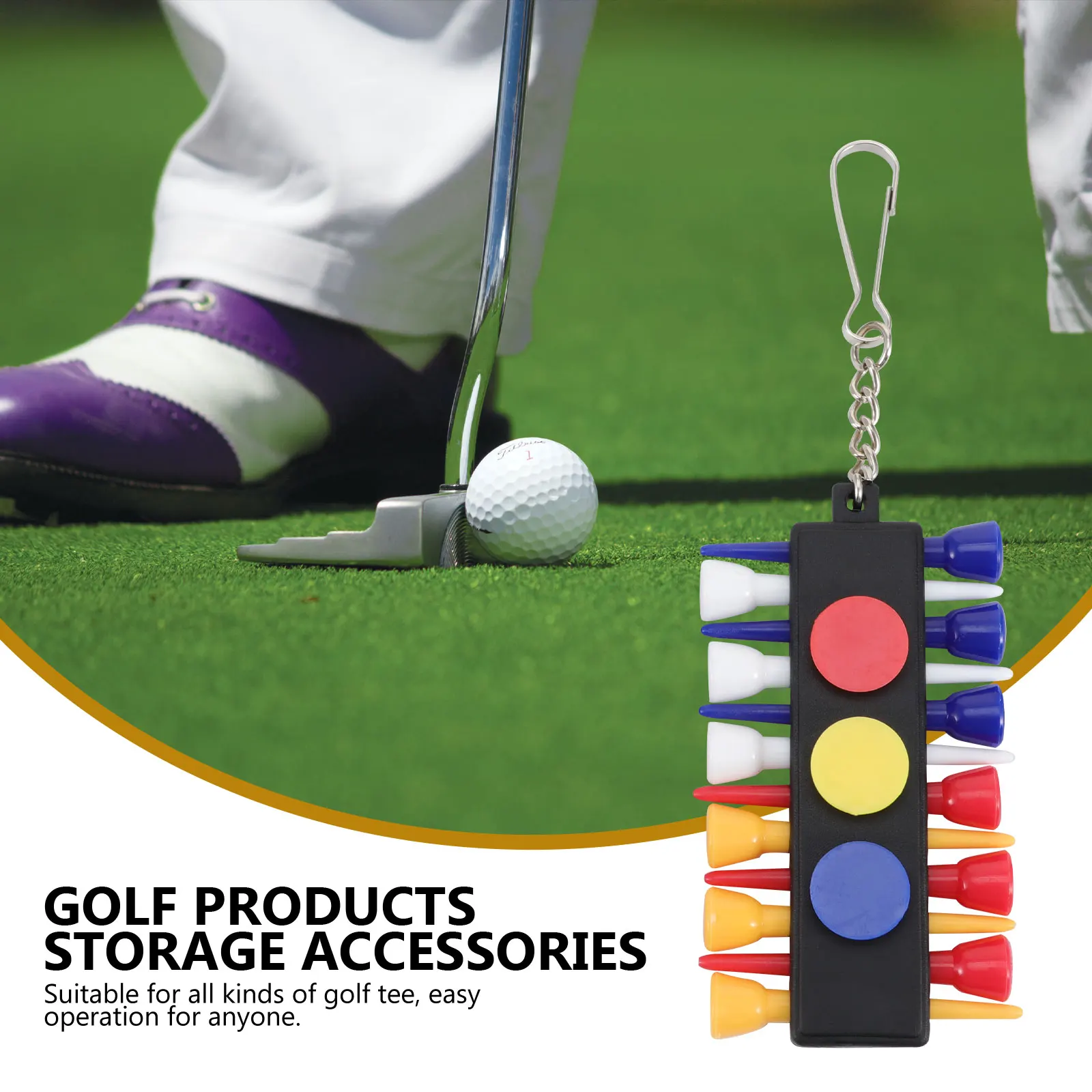 

2 Sets Ball Nail Cover Golf Tee Holder Portable Pouch Plastic Bag Tag Accessories for Men