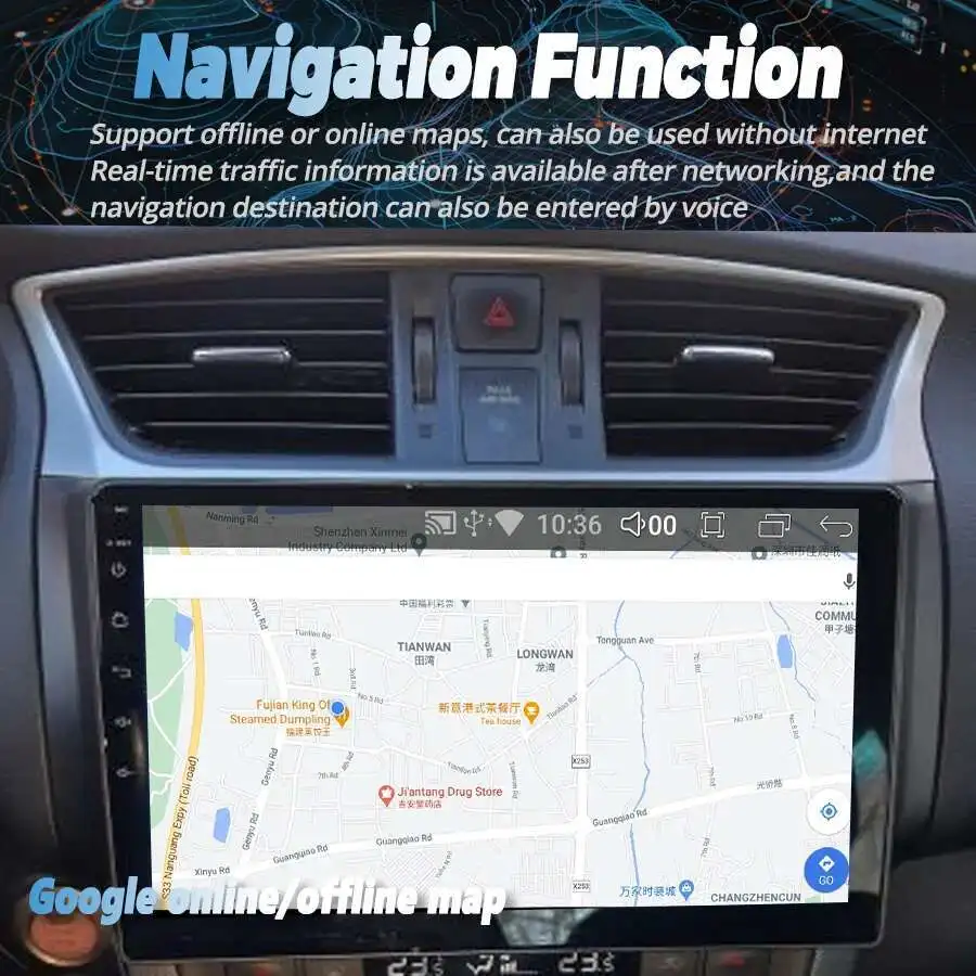 راديو السيارة الوسائط المتعددة مشغل فيديو لنيسان سيلفي B17 سنترا 2012-2018 أندرويد 14 CarPlay الملاحة لتحديد المواقع شاشة تعمل باللمس ستيريو