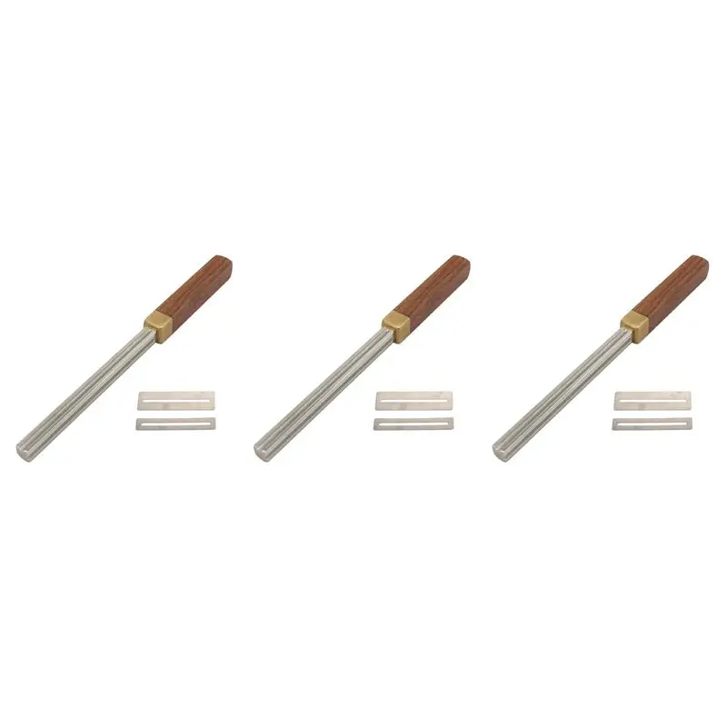 RTENTE-3X Guitar Fret Crowning File,Fret Edge File,Fret End Rounded Tool,Three Radius Slot&File