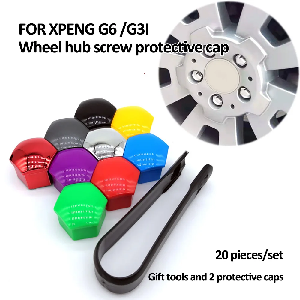 

20 pieces/set Suitable For Xpeng G6 Car Tire Screw Cap G3i Wheel Hub Nut Modification Dust Protection Cover Plastic Sleeve