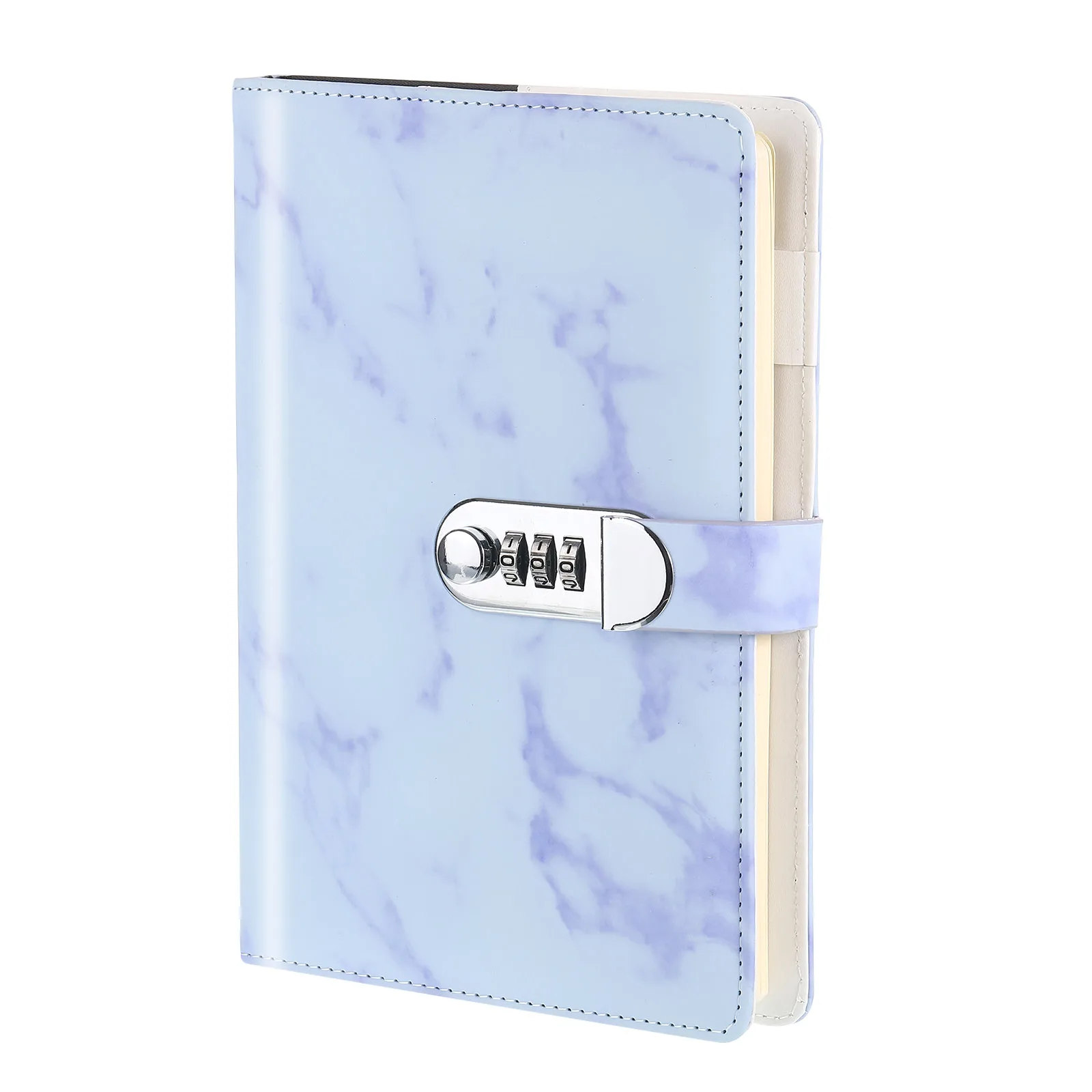 

1Pcs A5 Diary with Lock Journal with Lock Cute Journaling Leather Notebook Journal 100Pages Marble Diary with Pen Slot Card Slot