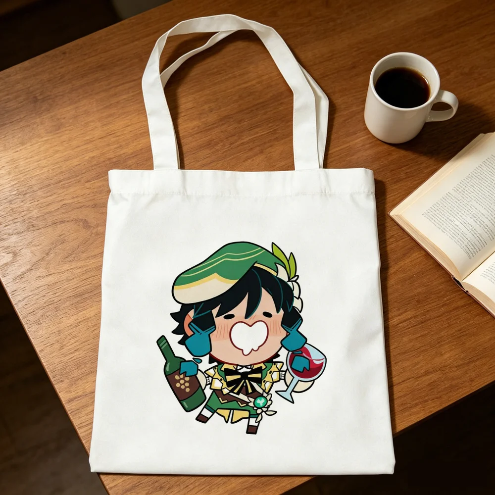 Genshin Impact tote bag einkaufstasche shoulder  torba na zakupy reusable woman