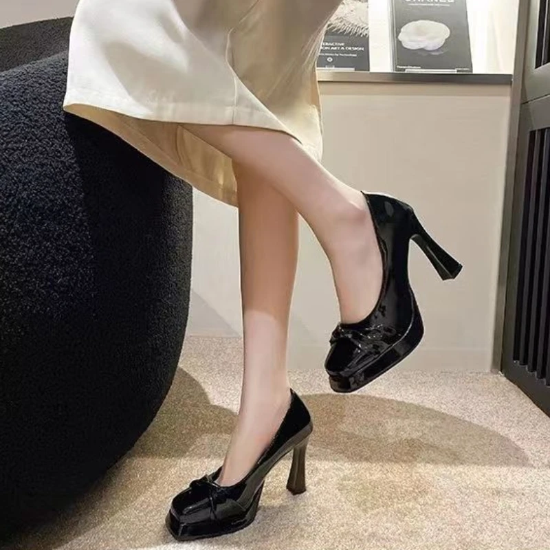 Square Toe Ladies Pumps Super High Heels Women's Mary Jane Shoes Cheap Clearance Vacation Promotion Chic and Elegant Shoe Sale