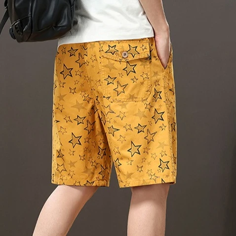 

Мужские шорты в стиле стритвир с принтом звезд, гавайские пляжные повседневные шорты, хлопковые спортивные шорты для активного отдыха с эластичным поясом, большие размеры до 6XL, свободные полушорты