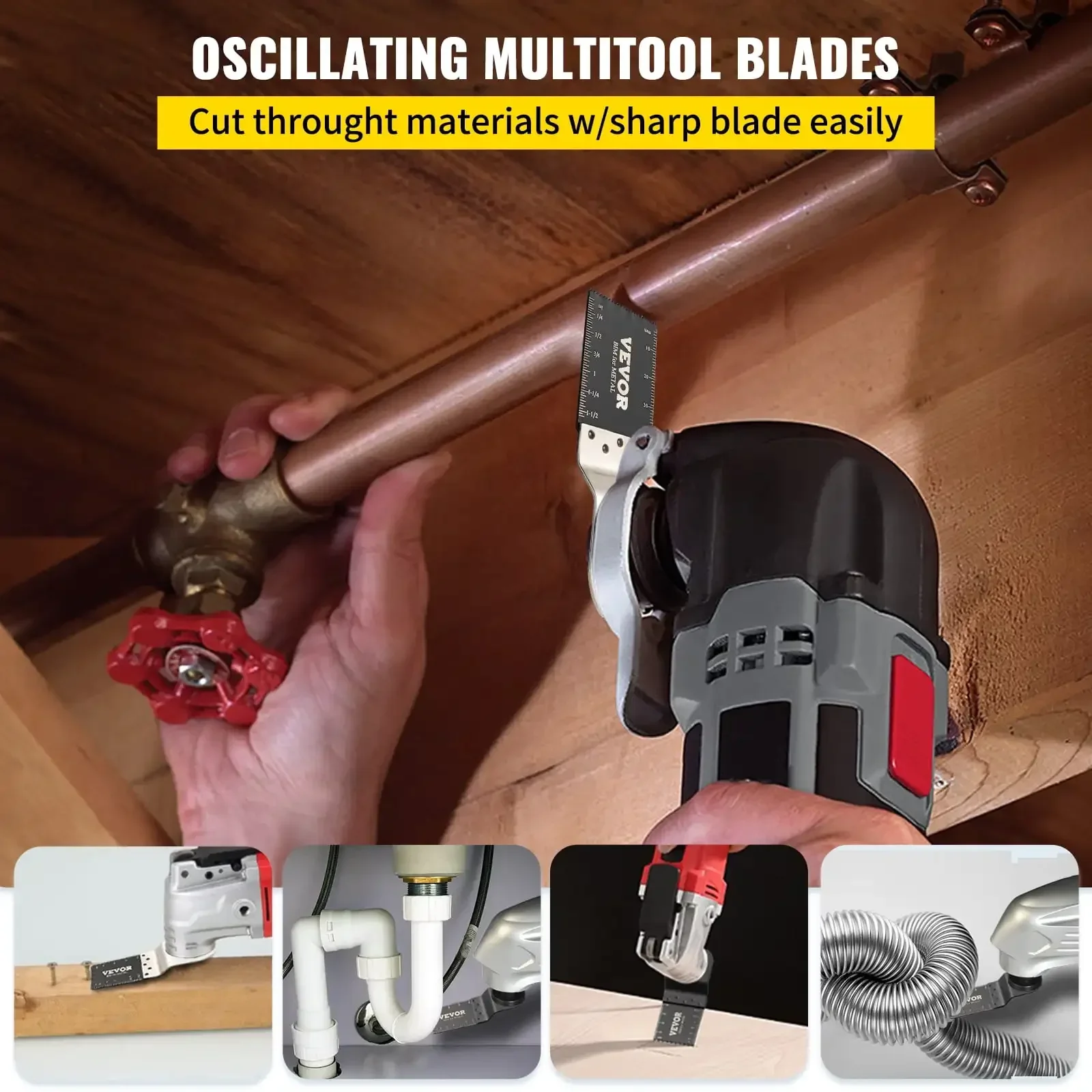 

XMSJ.100pcs Oscillating Saw Blades, Quick Release Multitool Blades Kit, HCS Tool Blades for Wood Plastic Metal Nails Bolts