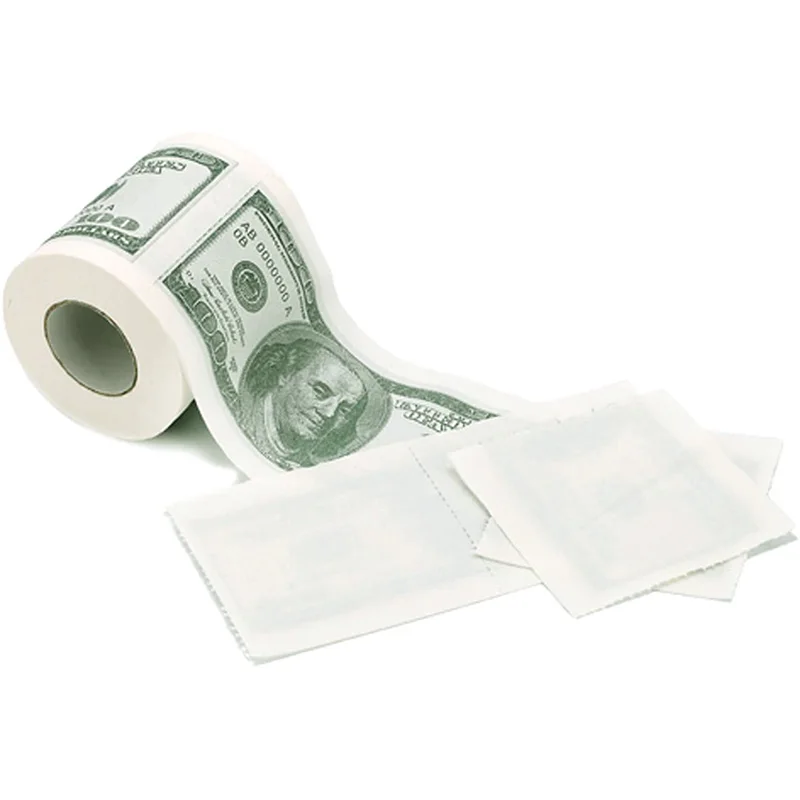 Money Toilet Paper Rolls Bathroom Tissue Novelty 100 Dollar Bills Currency Toilet Tissue Paper - Pack Of 4