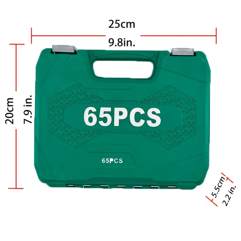 65|230pcs Cycling Tool Kit with Effortless Ratchet Wrenches 1/4