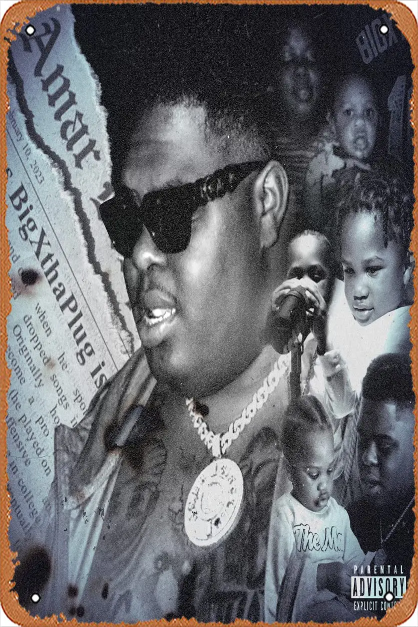 Muecddoa BigXthaPlug (Amar) Album Cover Poster Tin Sign Film Movie Cinema Theater 8x12 inches - Vintage Metal Sign for Home Bar