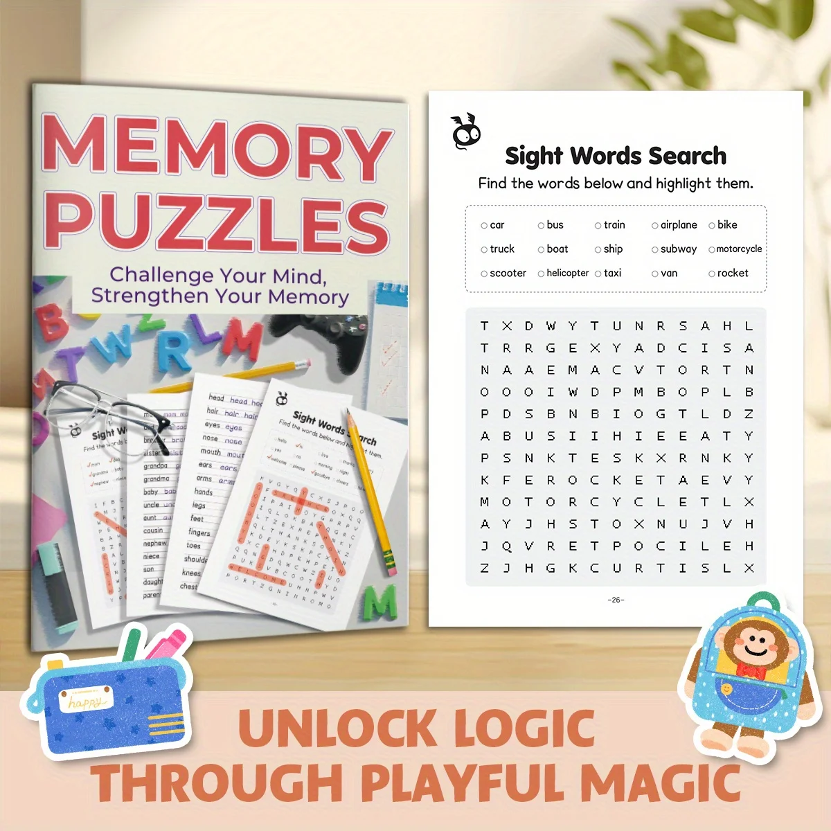 Sight Words Search and Writing Practice for Kids, Engaging Word Hunt and Write Activities with Common High-Frequency Words