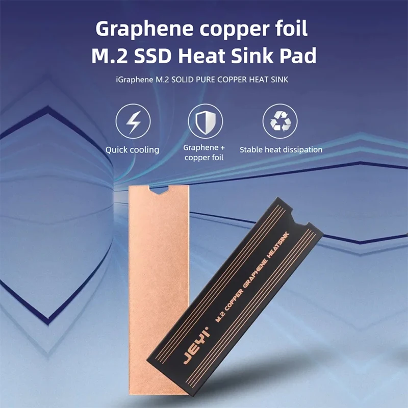 

Графеновая медная фольга M.2 SSD радиатор NVMe NGFF 2280, двухсторонняя высокоэффективная конструкция рассеивания тепла для ноутбуков PS5