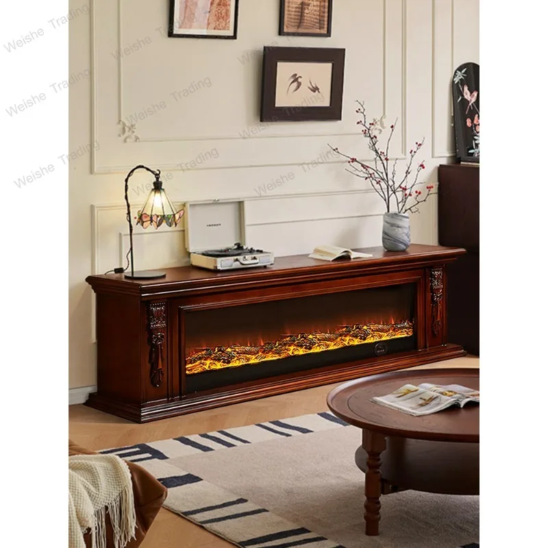 Electric fireplace decorative cabinet Simple fireplace frame Solid wood fireplace TV cabinet