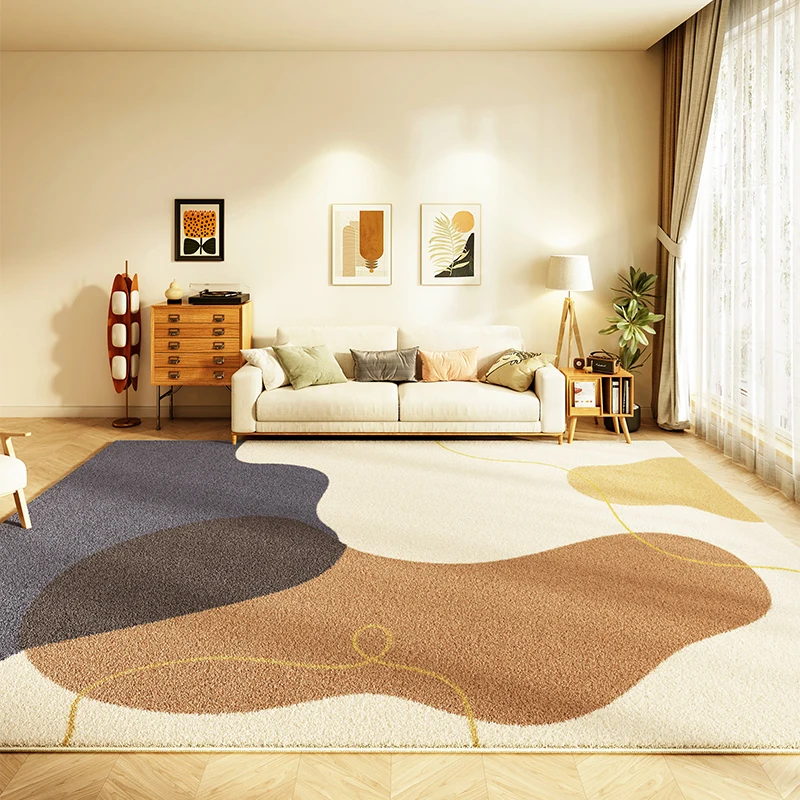 Modern Abstract Bedroom Decor Art Carpet Fluffy Soft Children Mat Thick Washable Lounge Rug Nordic Style Carpets for Living Room