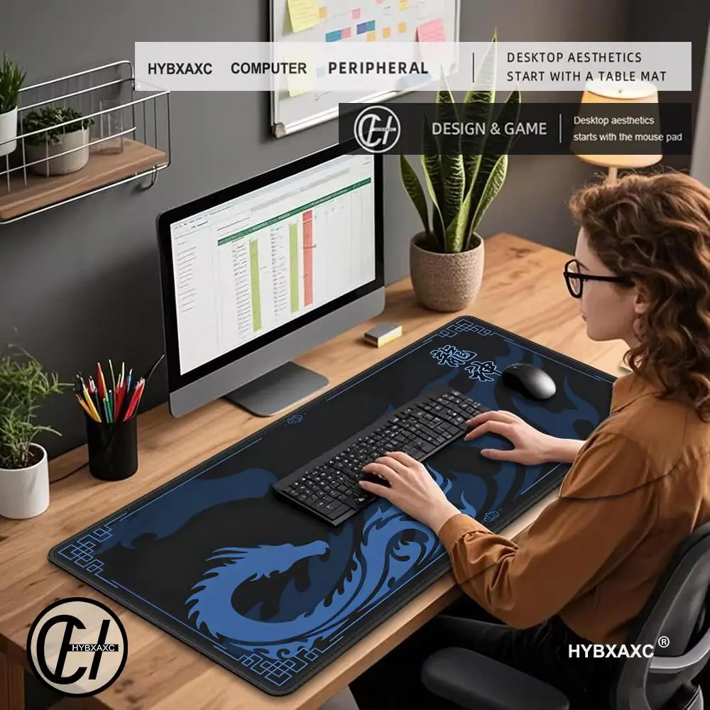 Black & Red Dragon God Mouse Pad Gaming XXL Non-Slip Keyboard Desk Mat Office Carpet Computer Mouse Mat XL New HD Print Mousepad view 6