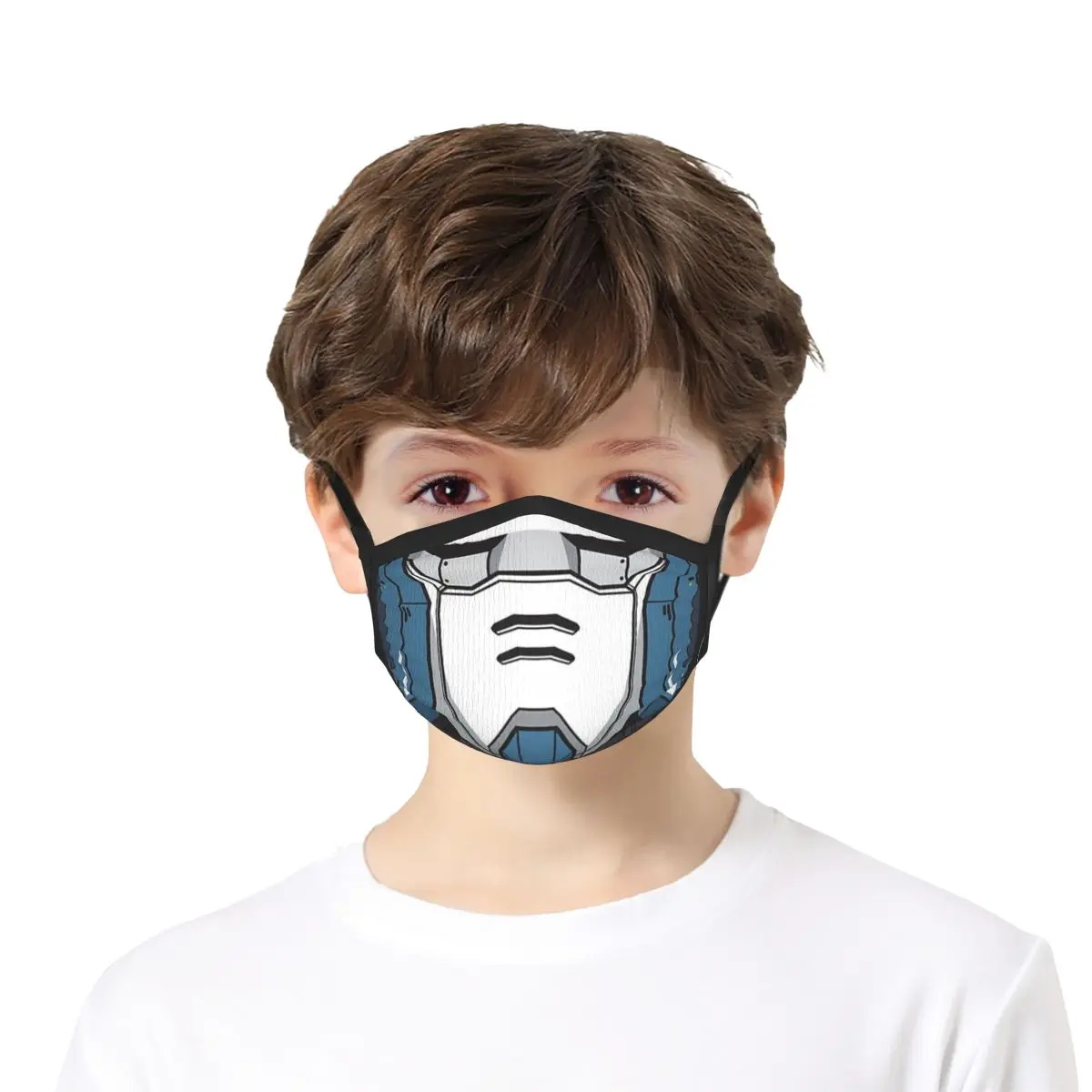 Heavyarms-Masque Gundam personnalisé pour enfants, lavable et réutilisable, impression de motifs de dessin animé, coupe-vent, adapté aux enfants, 5 pièces