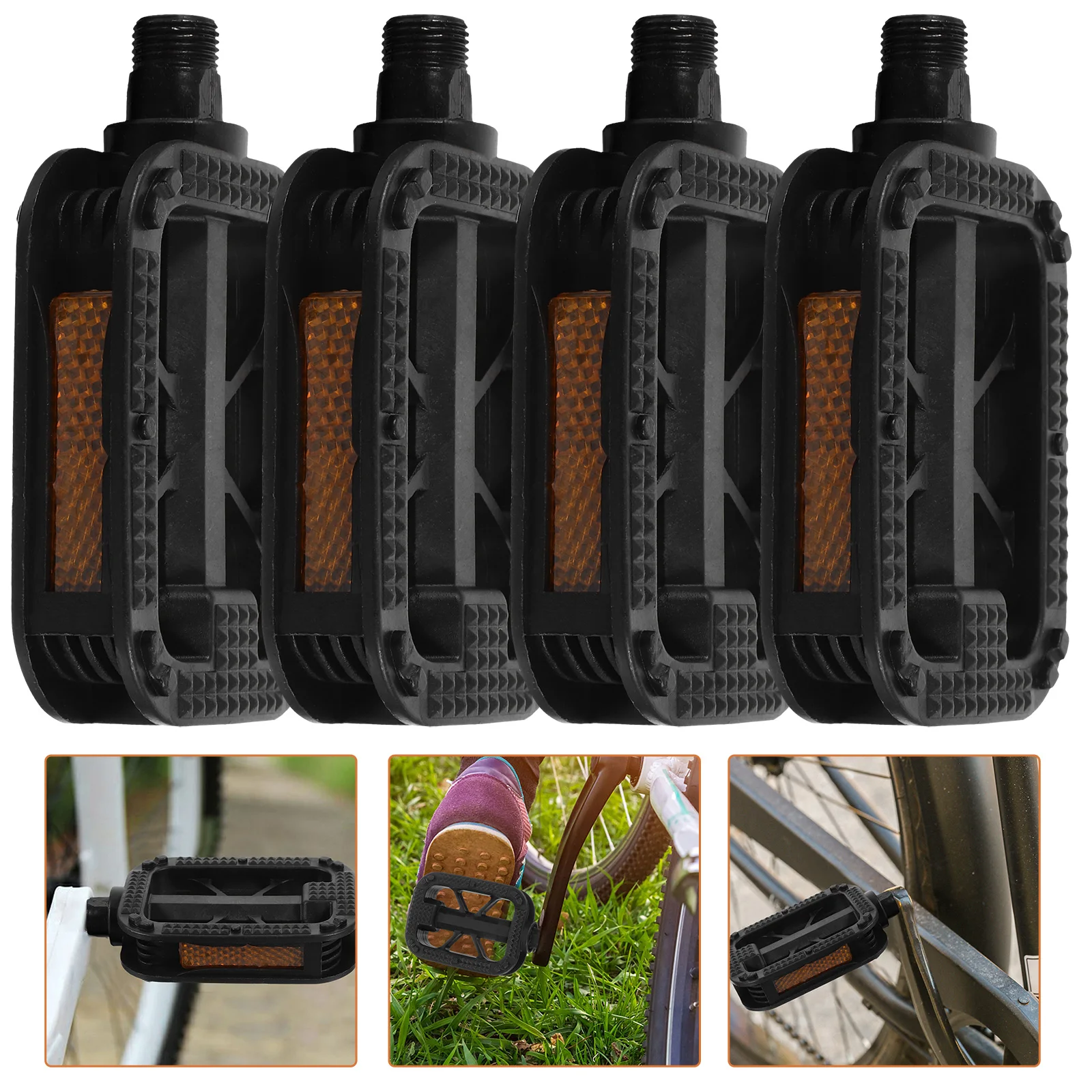 

Bike Pedals Replacement For Premium Plastic Anti-Slip Wide Pedals Cycling Comfort Safety Abrasion Resistant Bike