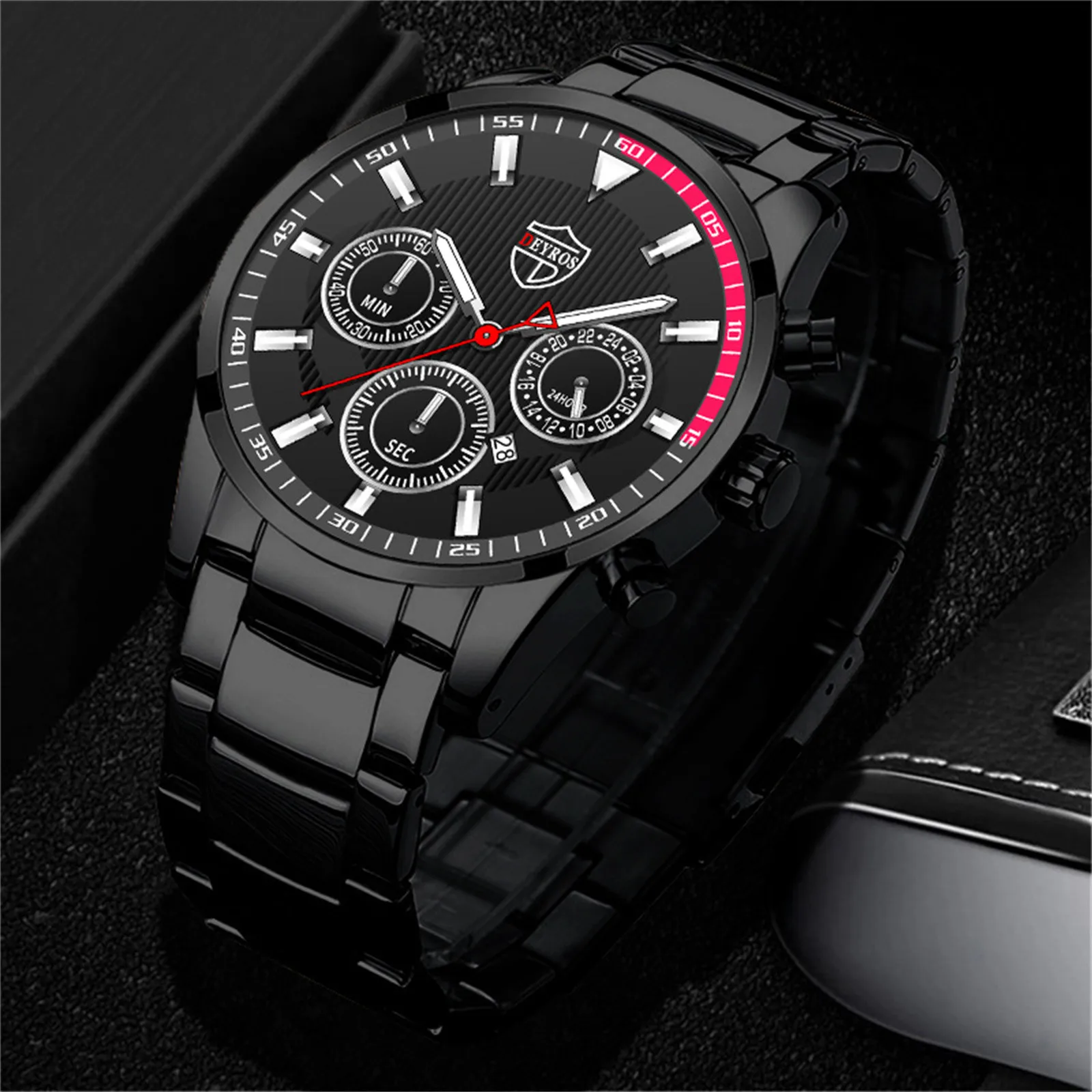 المعتمدة السكك الحديدية رجل عارضة الفولاذ المقاوم للصدأ التناظرية كوارتز ساعة الرجال ساعة اليد تاريخ الأعمال Mtgb1000