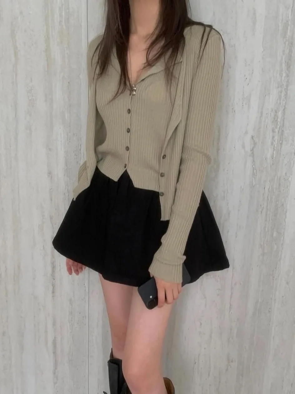 Slim Fit Double couche simple bouton haut en tricot pour les femmes Design à la mode automne nouveau Sle décontracté Faion dames pull