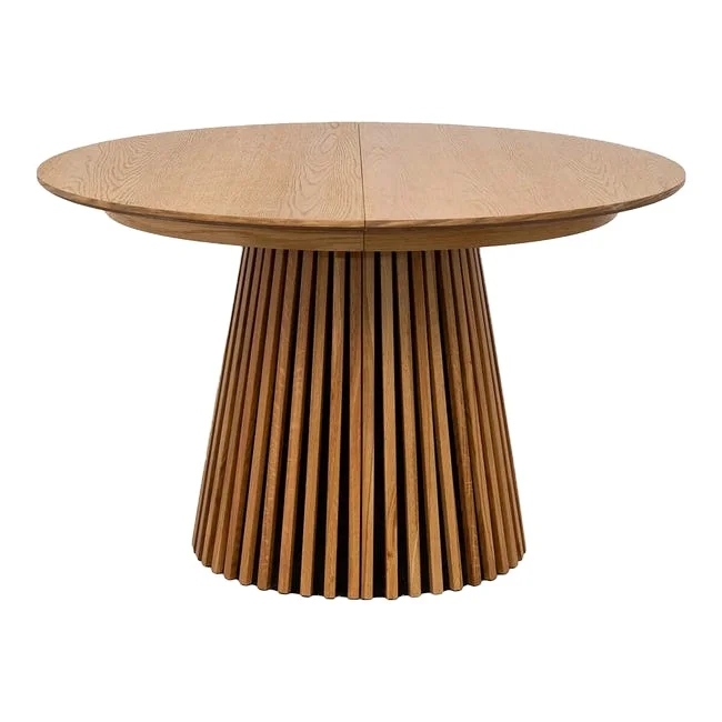Home High Class  Modern Art Deco Wooden Extendable 72 Inches Round Real Wood Circle Dining Room Table with Extension