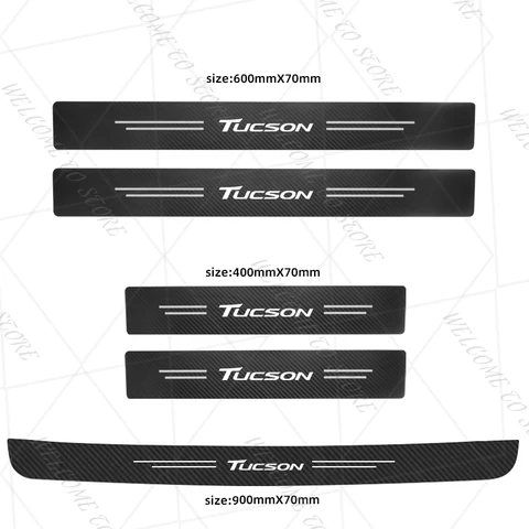 Для Tucson LOGO Ix35 NX4 TLPE GLS N Line 4/5 шт. 1 комплект из углеродного волокна, защита порога автомобиля, крышка багажника, защитные наклейки, аксессуары