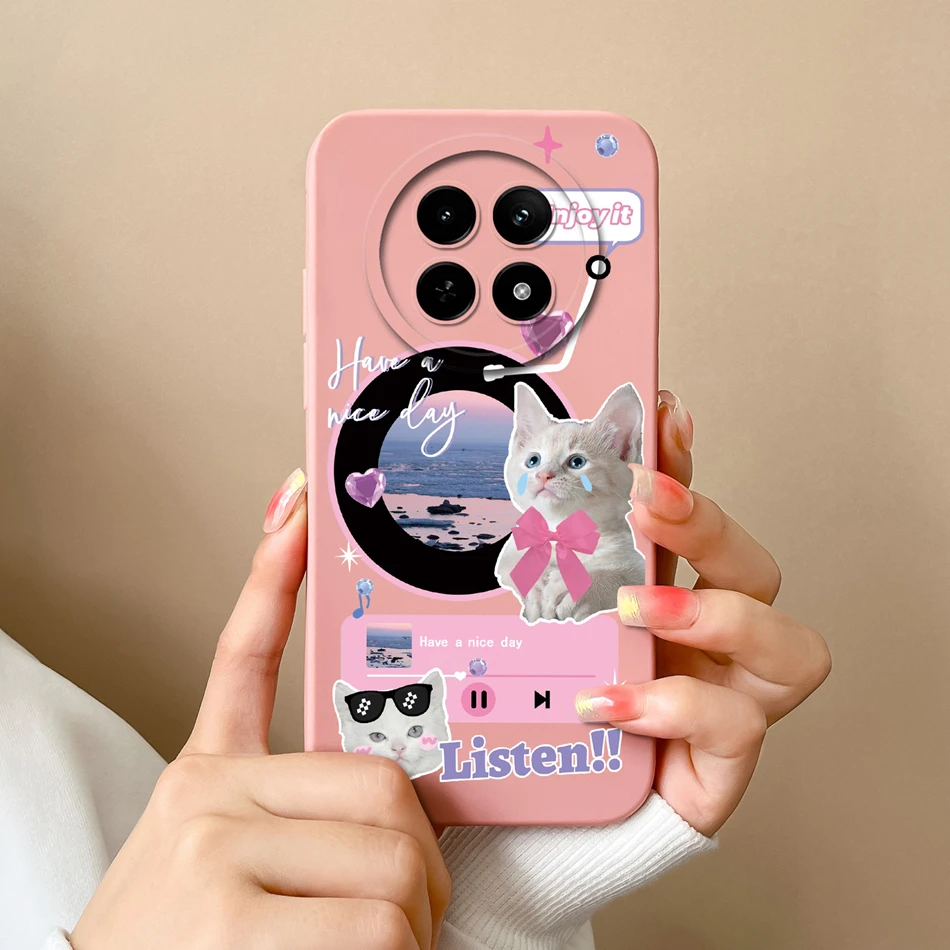 Liquid Silicone Soft Bumper Phone Cover, Cute Cartoon Case para Realme 12 Pro Plus 12X, Oppo Realme12 Lite, Proteção da câmera