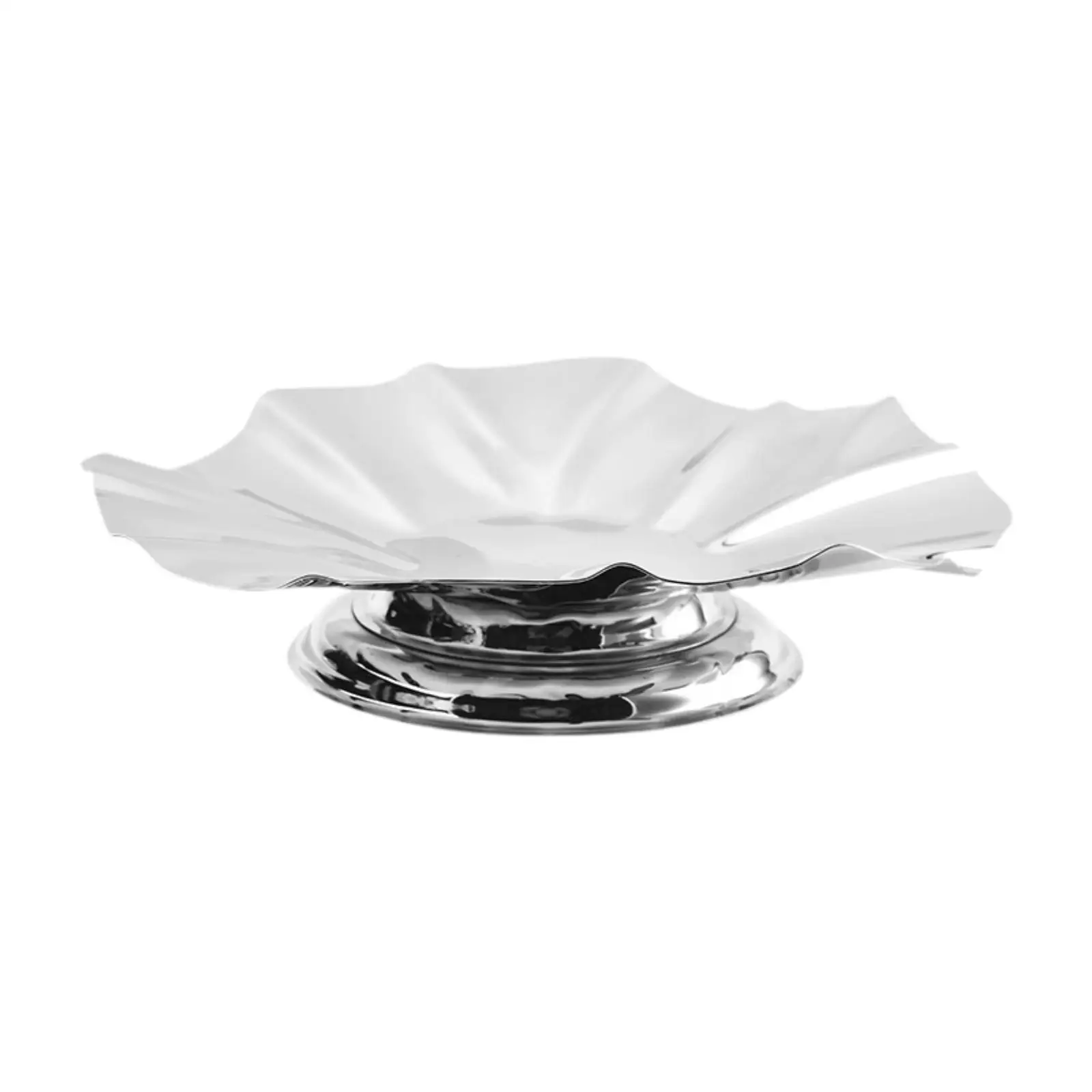 Stainless Steel Fruit Bowl Fruit Holder High Base Elegant Tea Party Dish Dessert