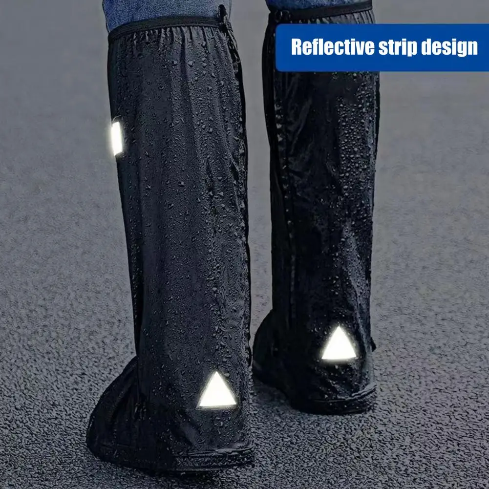 1 Pair Waterproof Shoe Covers, Reusable Rain Boot Shoe Cover with Side Zipper, Reflector, Anti-Slip Shoe Protectors 90