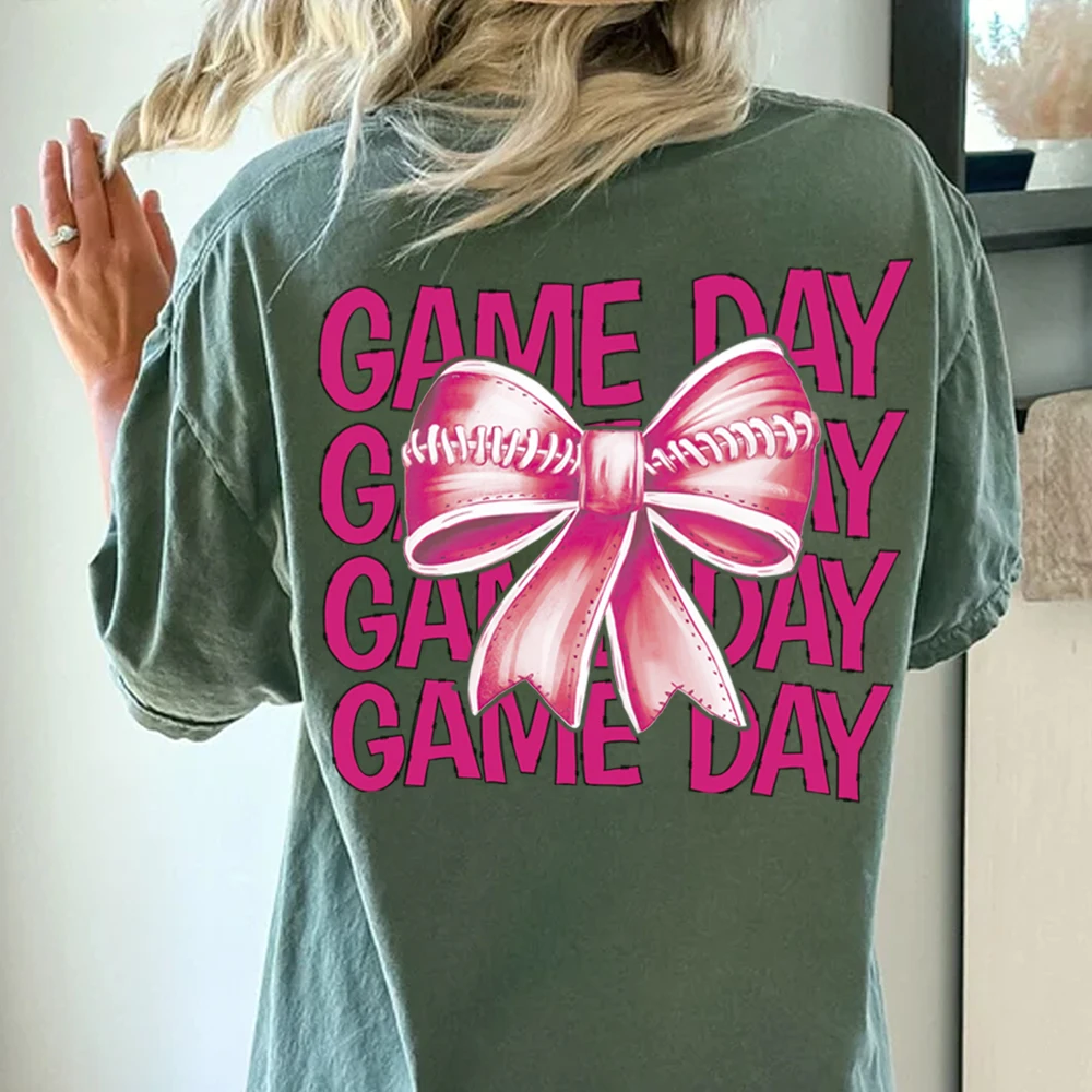 Cute bow rugby pattern heat transfer hot stamping paste DIY clothing accessories, textile decoration heat transfer ironing paste