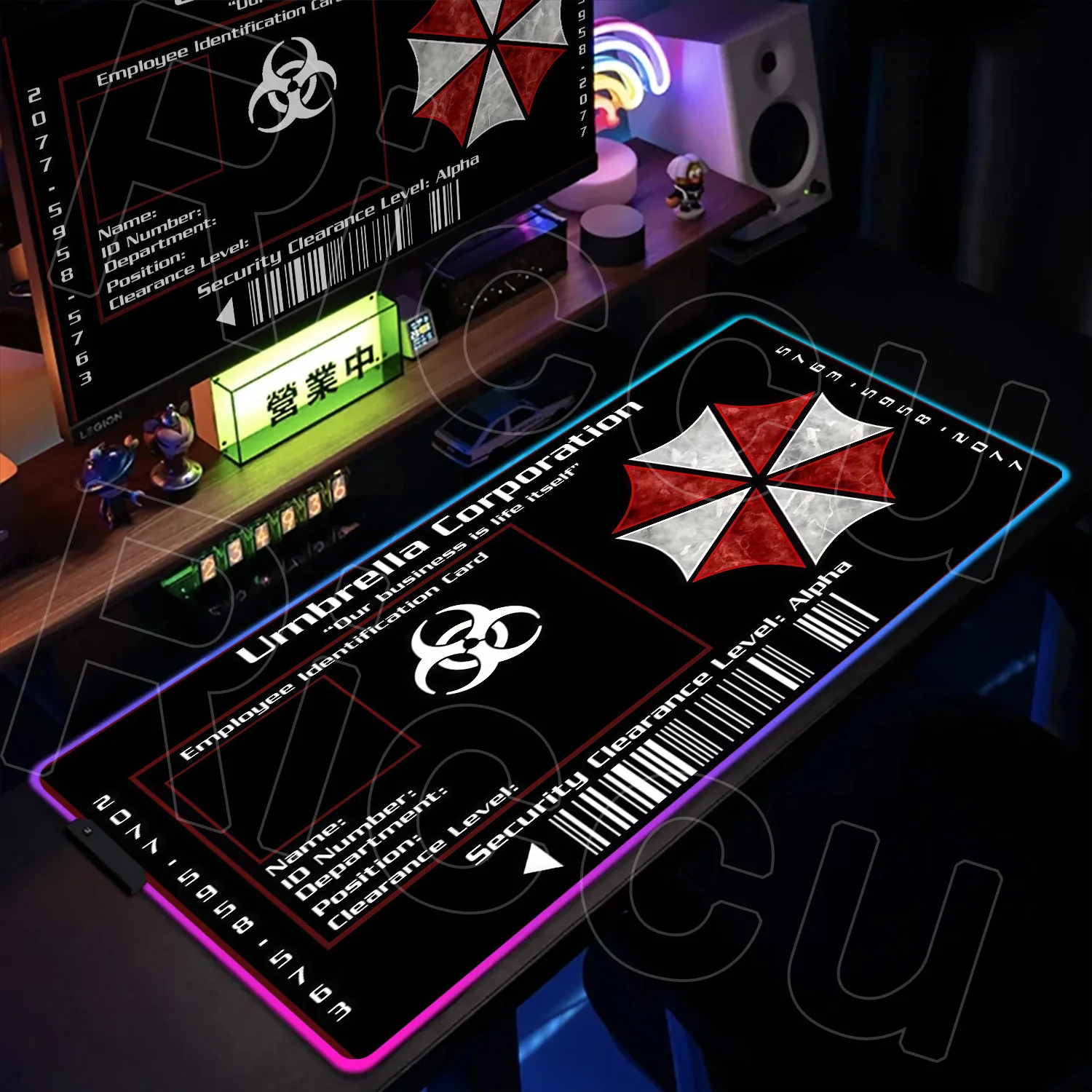 RGB XXL HD Resident Evil Requiem Mouse Pad Expand LED Desk Mat Large Non-slip Keyboard Ergonomic Office Rubber PC Accessories