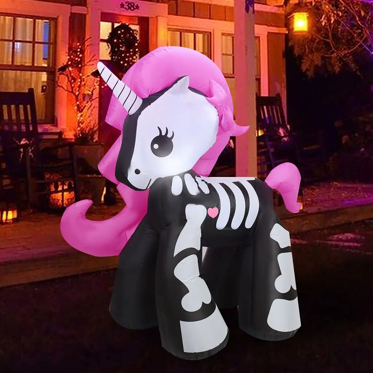 

1.7M High Halloween Inflatables Skeleton Unicorn Outer Decoration Large Party Yard Decoration