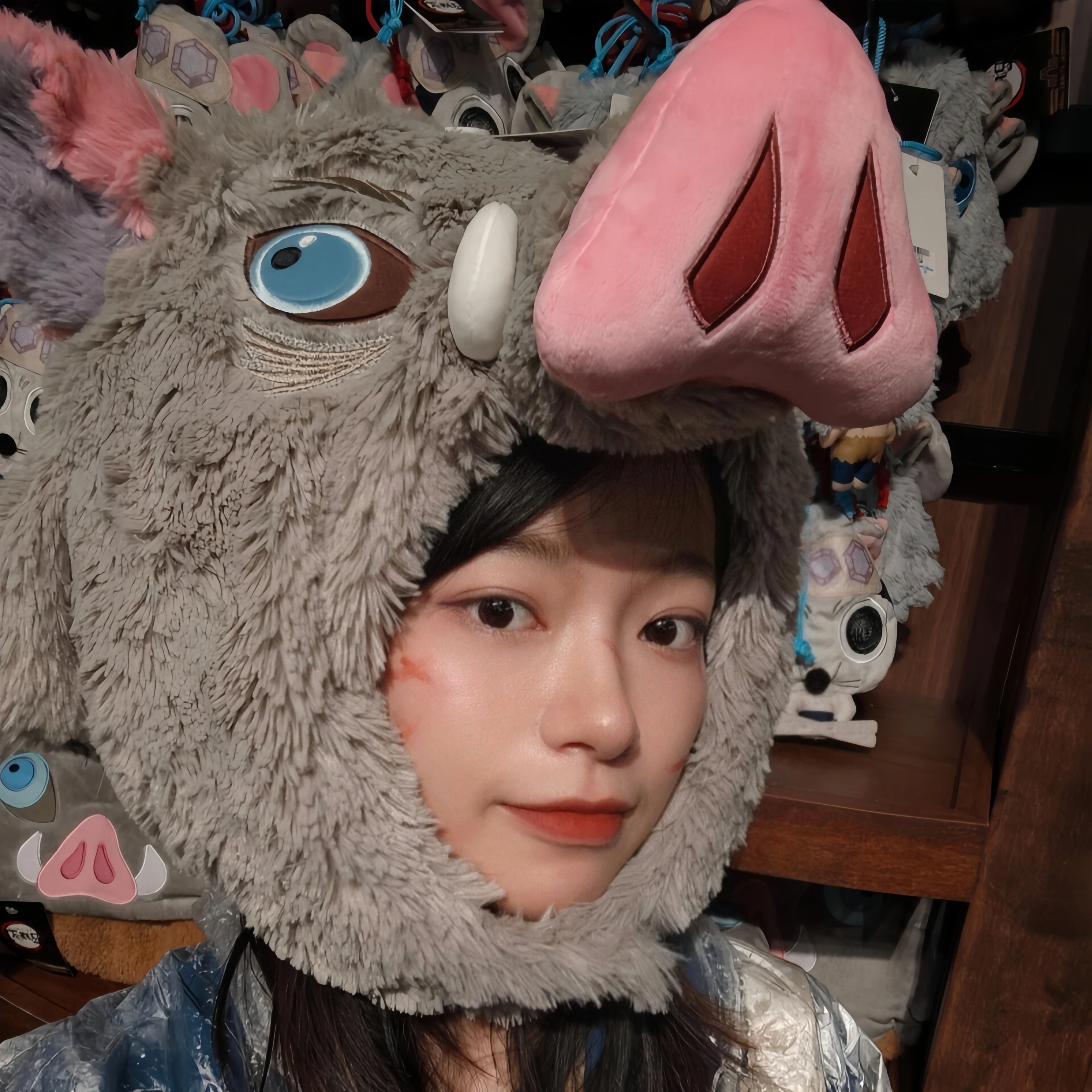 

Убийца демонов, плюшевая шапка с головой кабана, забавная аниме Hashibira Inosuke, реквизит для косплея, теплая зимняя шапка для вечеринки, повседневная одежда, подарок