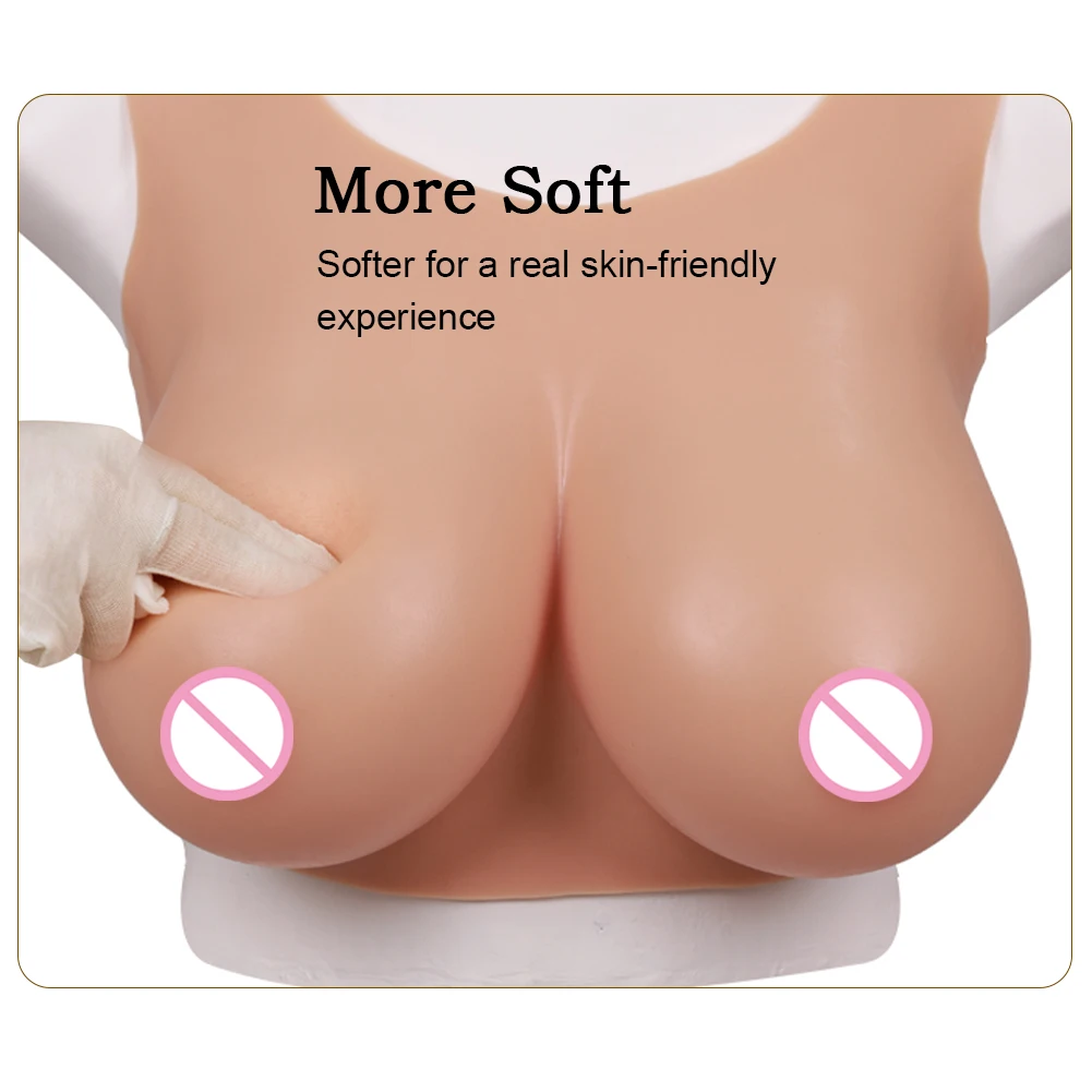 Summer round Neck Fake Silicone Breast for Drag Queen Crossdressing Cosplay Huge Boob Artificial Breast Transgender Crossdresser