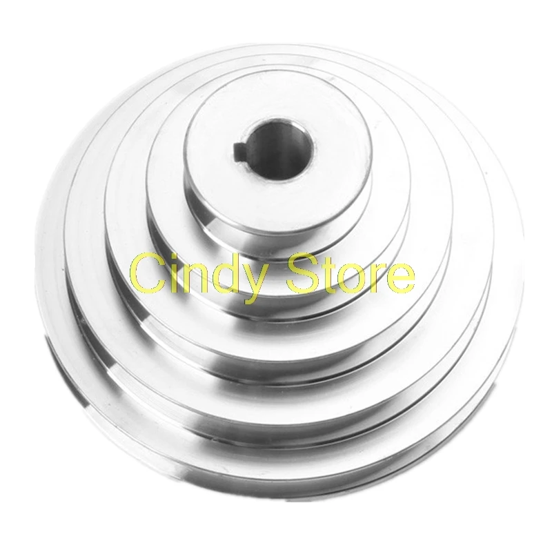 Aluminum Bench Drill 54mm to 150mm Outer Dia 14 - 28mm Bore A Type 5 Step Pagoda Pulley Wheel for V-Belt