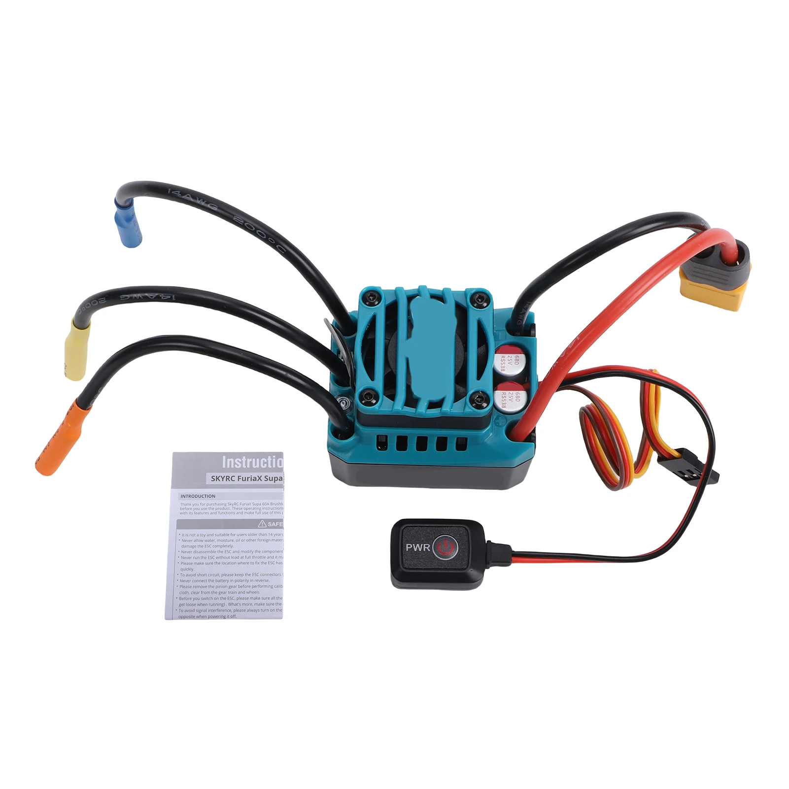 

Brushless ESC for 1/10 RC Car Truck Crawler Electronic Speed Controller with Wireless App Programming 360A Peak Aluminum Cooling