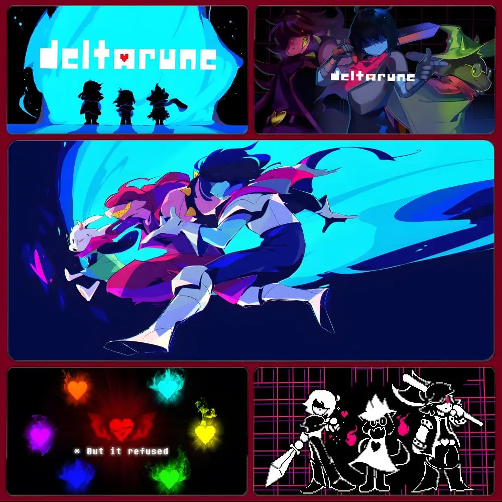 Cute Adventure Game D-Deltarune Mouse Pad Large Gaming Mousepad with Stitched Edges Thickened Desk Mat PC