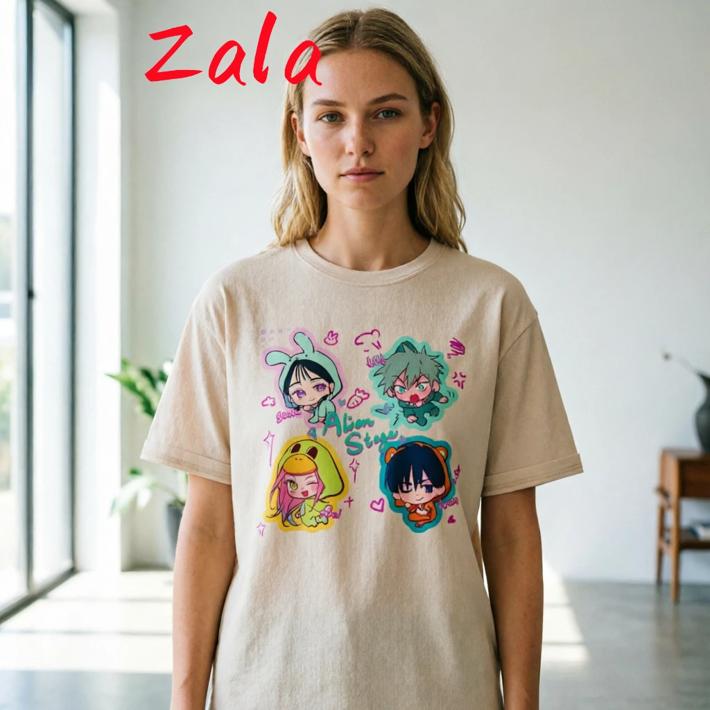 Alien Stage Printed Women's T-shirt Classic Psychedelic 80s Trendy T Shirt Comfortable Digital Korean Top Tees Women's Clothing