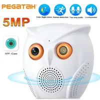 Owl Shape HD 5MP WiFi Camera Indoor Security Protection Cam CCTV Color Night Vision Monitor Two Way Audio Surveillance Cam ICSEE