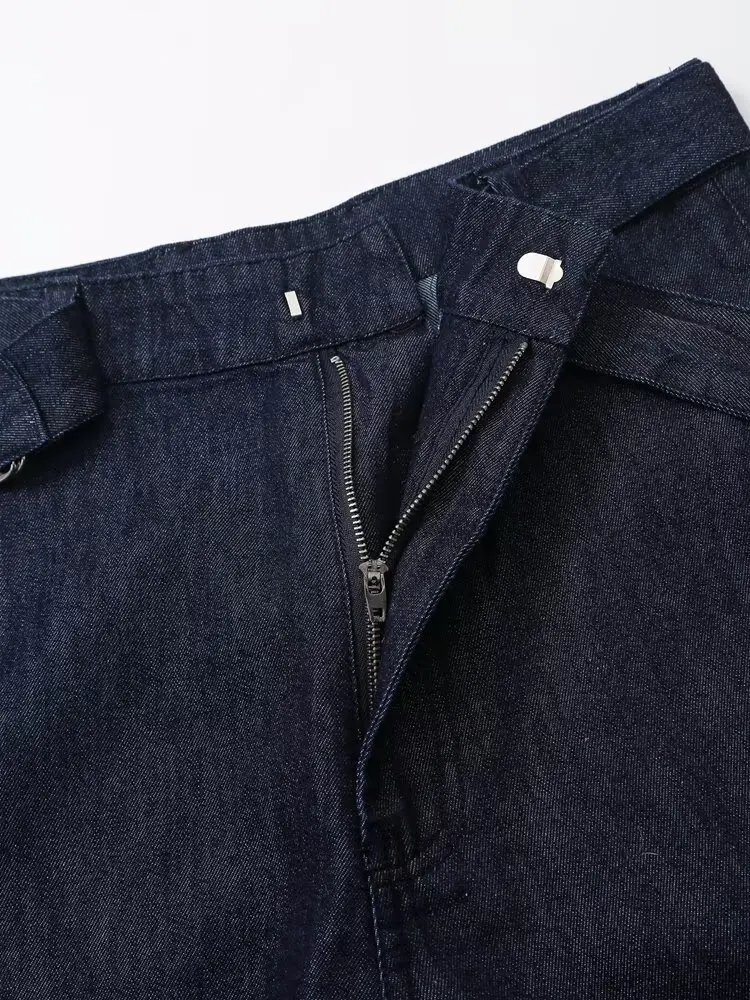 Jenny&Dave French Fashion Ladies Jeans Trousers Minimalist Waistband Loose Jeans Women High Waist Vintage Denim Pants Women