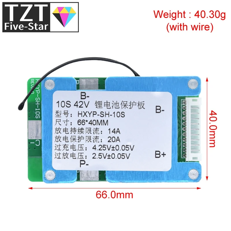 10S 42V 15A BMS Polymer Cell 18650 Lithium Battery Protection Board With Balance Built-in Temperature Control