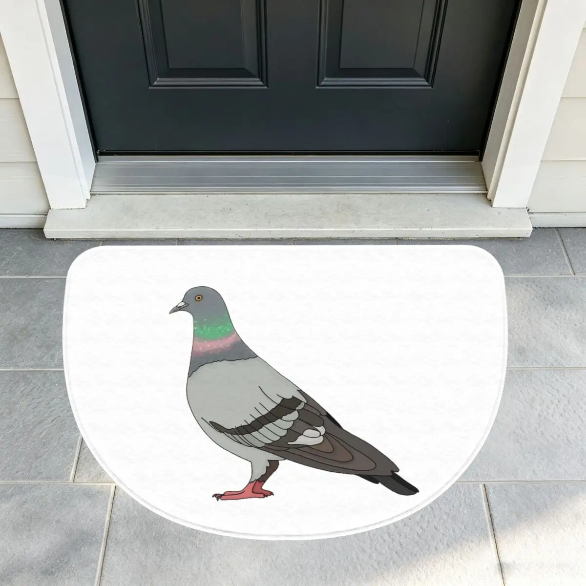 Pigeon Walk 2020 Pink Soft Flannel Half Round Doormat Non Slip Bathroom Mat Absorbent Floor Carpet for Laundry Room Bathroom