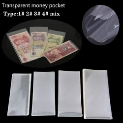 100 pcs Money Bag Storage Protect Banknotes Transparent Sleeves Stamp Collection Bag 4 Types