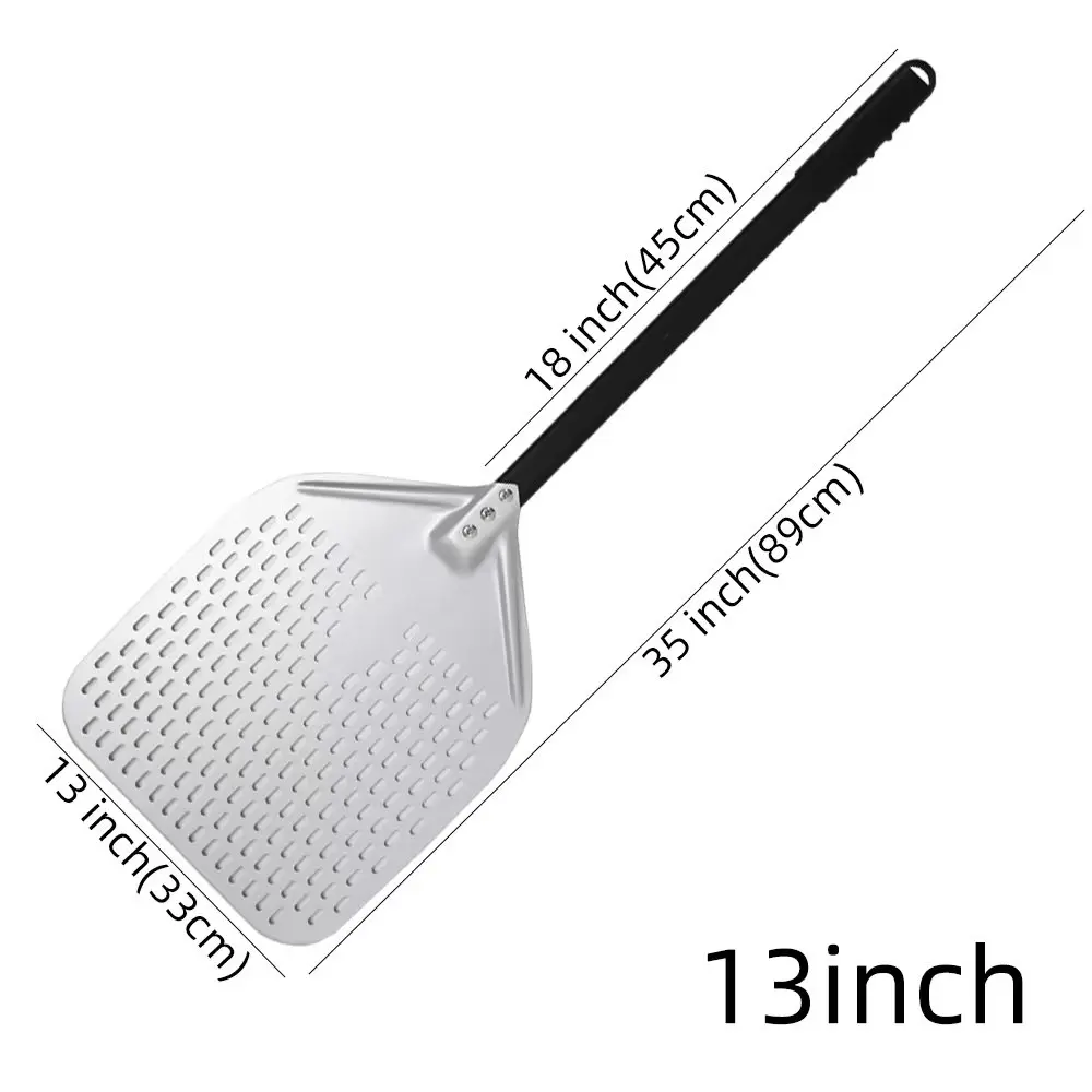 HEXINGYUAN 10 12 13 14 zoll Große Pizza Perforierte Schaufel Paddle Kurze/Lange Griff für Ofen Drehen Schälen Küche Utensilien pizza Backen Werkzeuge 9
