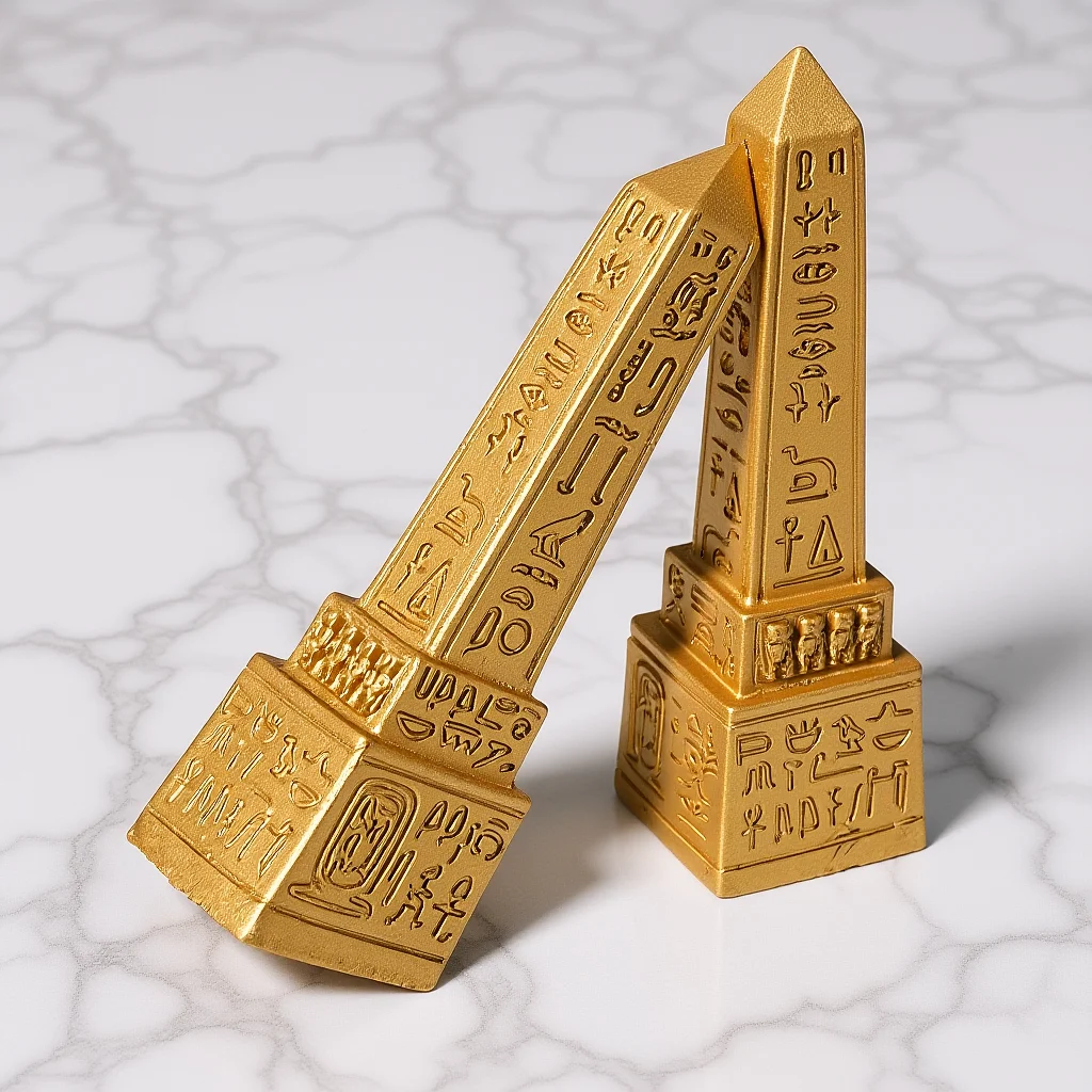 

2pcs Egyptian Decor Desktop Egyptian Tower Decoration Resin Desktop Ornament Small Delicate Ancient Egypt Statue Home Decoration