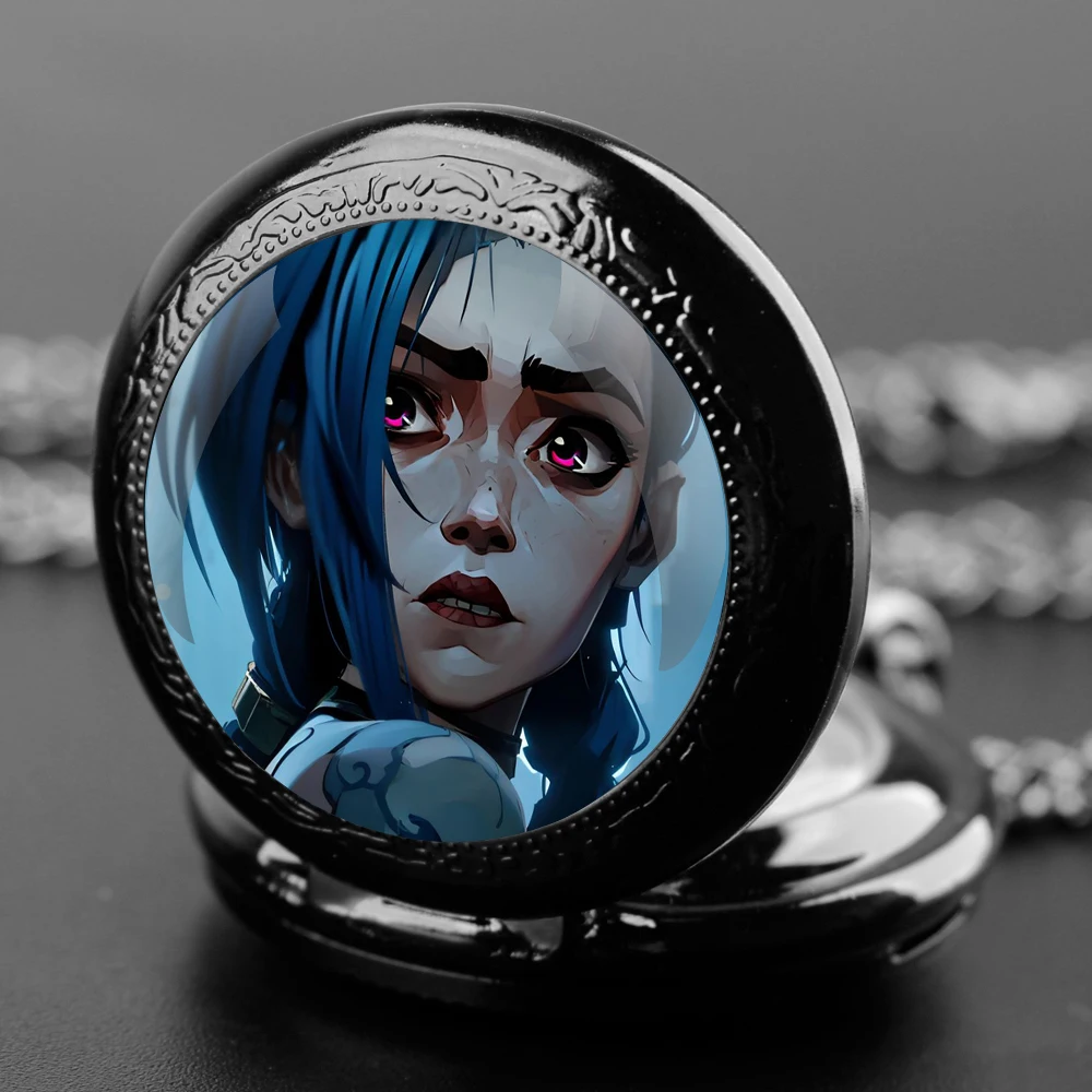 Arcane Jinx-Montre de Poche à Quartz Unique et Créative, Accessoire de Collier, JOClock, Souvenir pour Enfants, Meilleurs Cadeaux pour Hommes