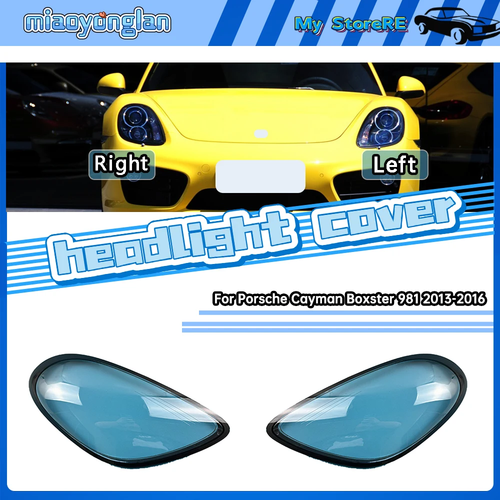 

For Porsche Cayman Boxster 981 2013-2016 Headlight Cover Transparent Lampshade Lamp Shade Plexiglass Replace Original Lens